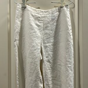 Like New Kate Hill 100%Linen zip side lined crop eyelet embroider scallop hem 6P